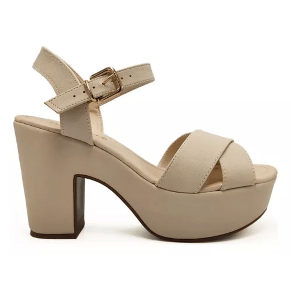 Sandália Bebecê Sandalia Meia Pata Com Salto Grosso Sapato Meia